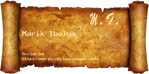 Marik Ibolya névjegykártya